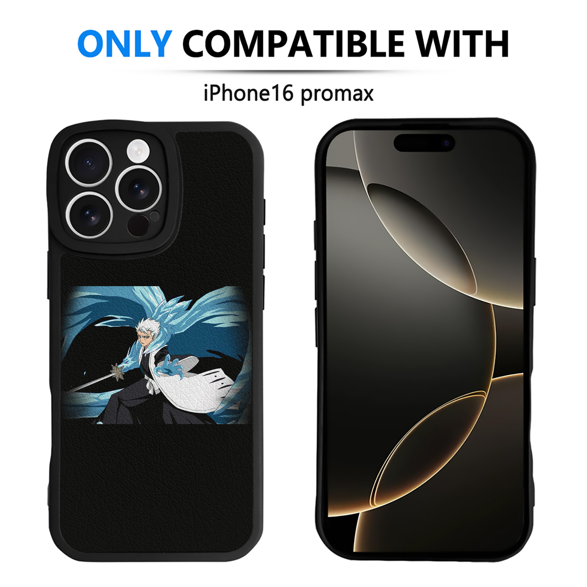（画像用） ブリーチ 日番谷冬獅郎（ひつがや とうしろう） BLEACH Hitsugaya Toushirou 【iPhone 16シリーズ対応】シリコンスマホケース（レザー調） 材質：シリコン